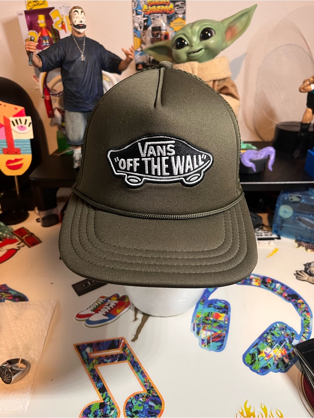 Vans Olive Green 'Off The Wall' Trucker Hat
